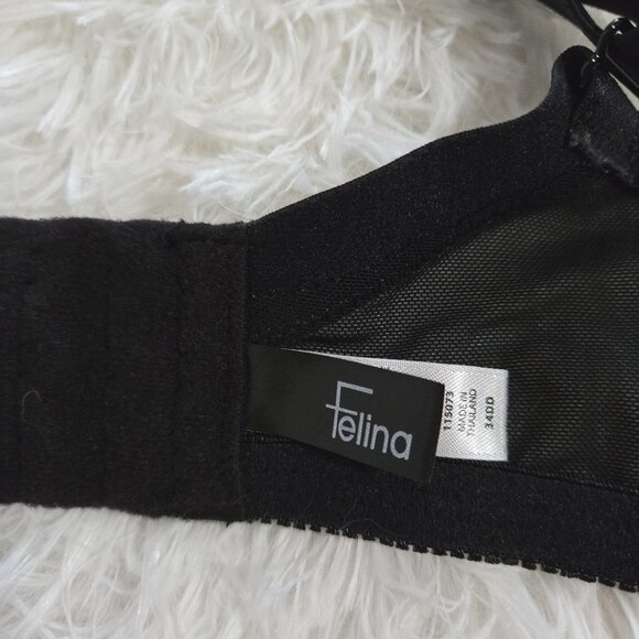 Final Markdown  Felina black unlined lace underwire bra 34DD 34E - Picture 4 of 9